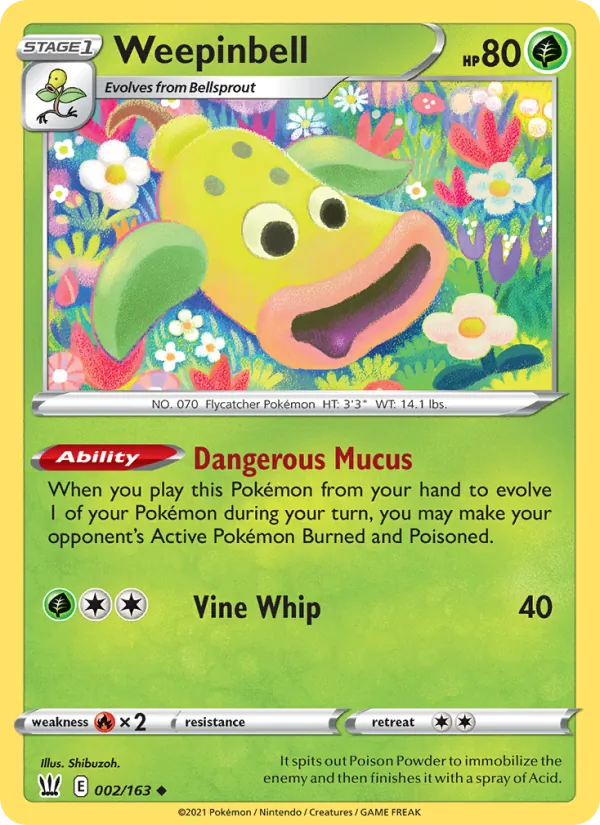 Kartu Weepinbell dari Battle Styles, nomor 2/163