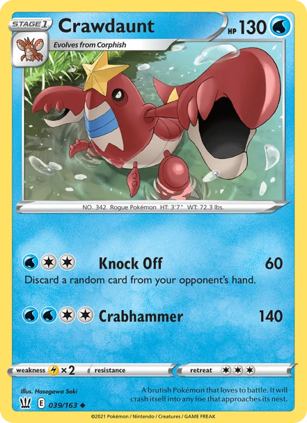 Kaart Crawdaunt uit Battle Styles, nummer 39/163