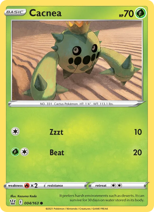 Kaart Cacnea uit Battle Styles, nummer 4/163