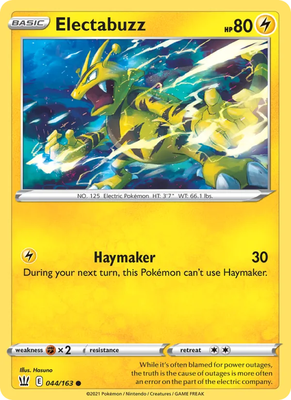 Kartu Electabuzz dari Battle Styles, nomor 44/163