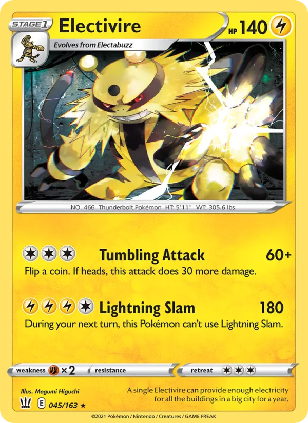 Kartu Electivire dari Battle Styles, nomor 45/163