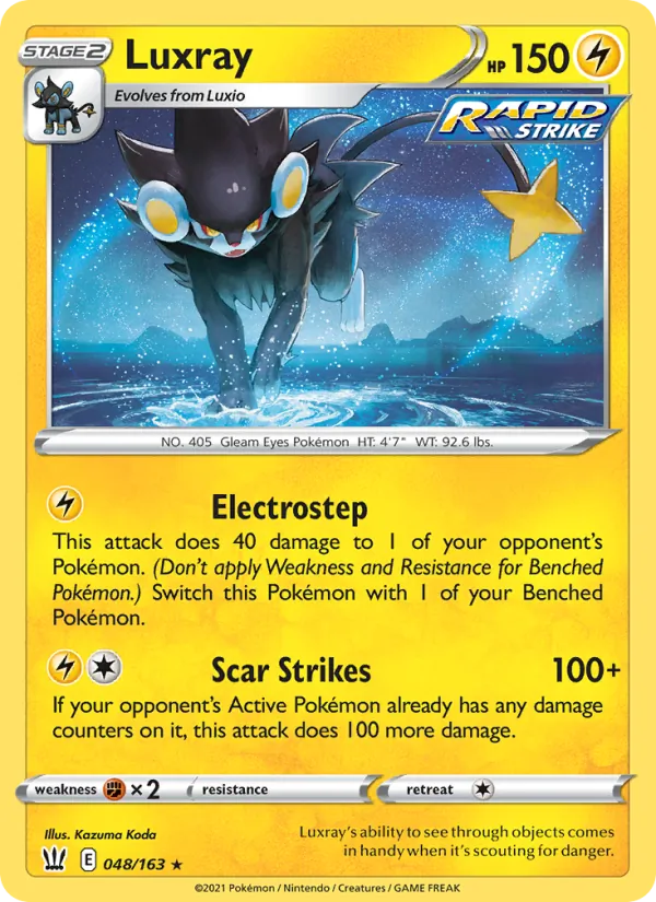 Kartu Luxray dari Battle Styles, nomor 48/163