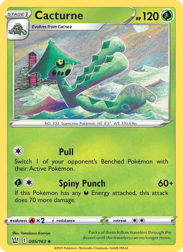 Kartu Cacturne dari Battle Styles, nomor 5/163