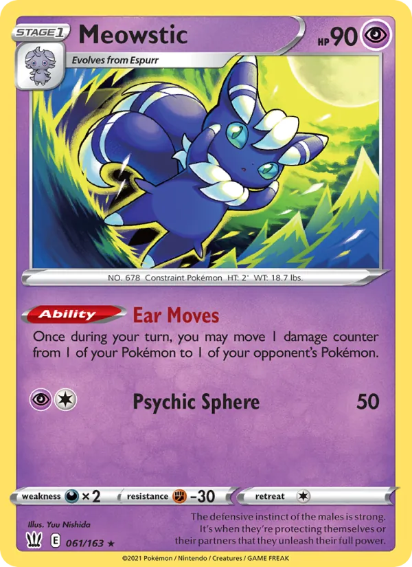 Kaart Meowstic uit Battle Styles, nummer 61/163