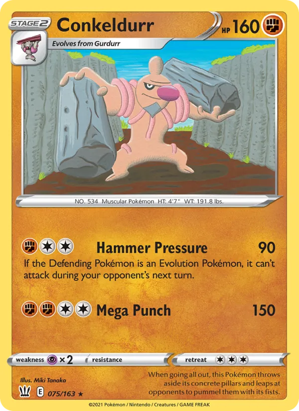 Kaart Conkeldurr uit Battle Styles, nummer 75/163
