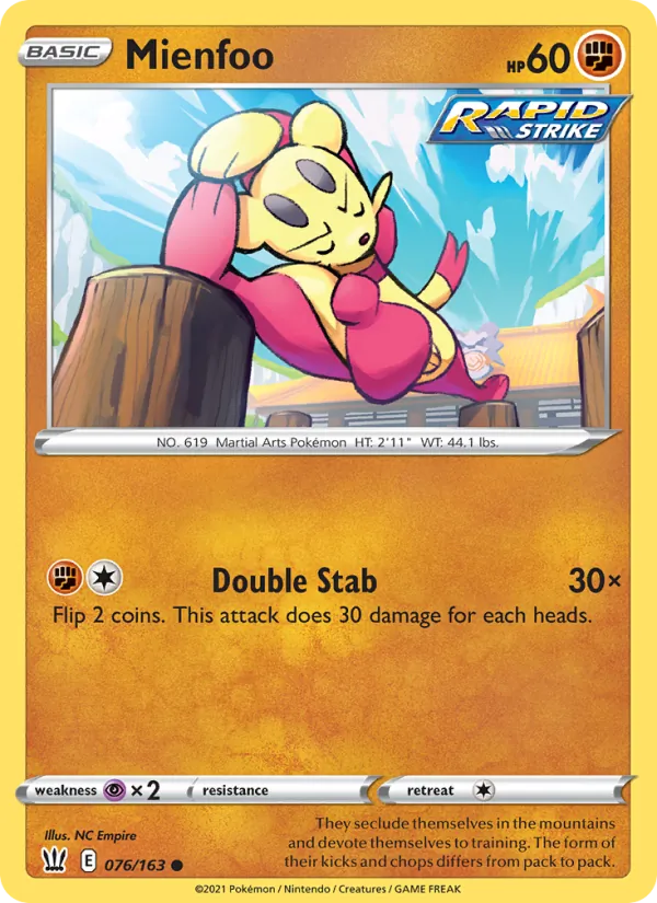 Kaart Mienfoo uit Battle Styles, nummer 76/163