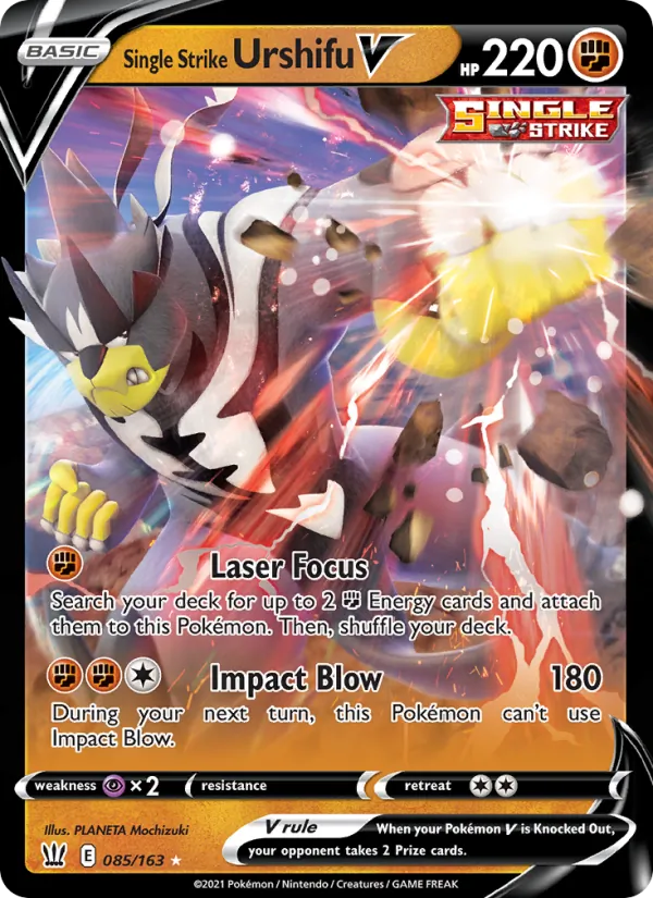 Kartu Single Strike Urshifu V dari Battle Styles, nomor 85/163