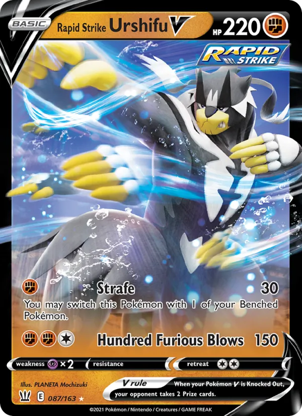 Kaart Rapid Strike Urshifu V uit Battle Styles, nummer 87/163