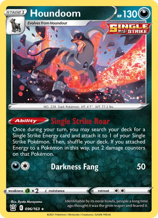Kaart Houndoom uit Battle Styles, nummer 96/163