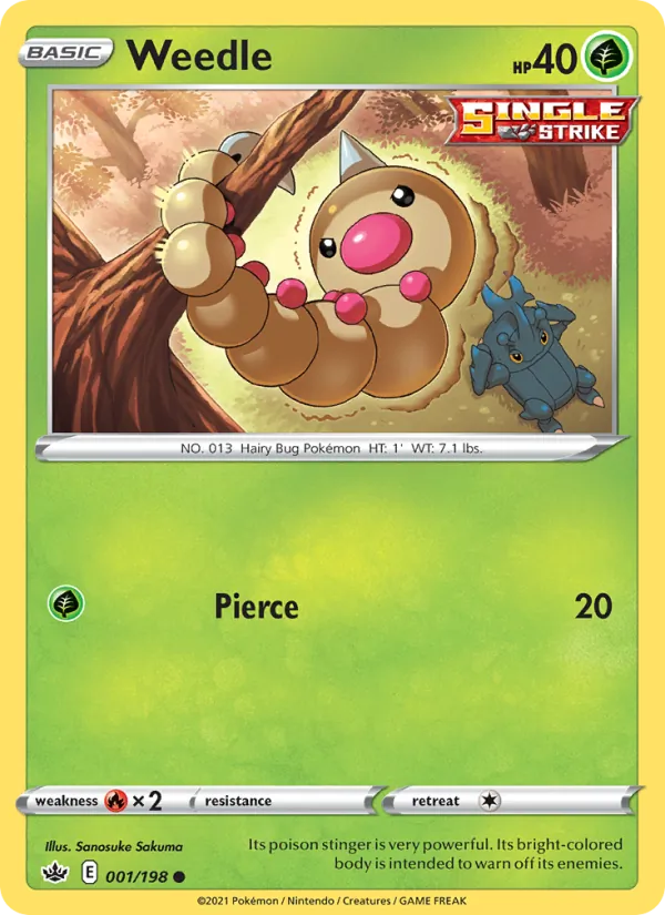 Kaart Weedle uit Chilling Reign, nummer 1/198
