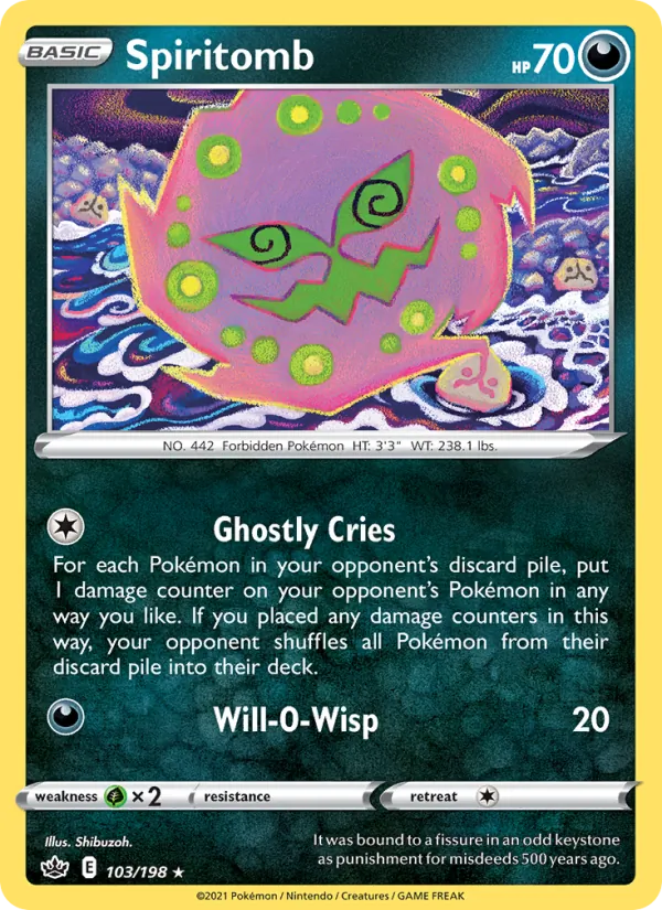 Kaart Spiritomb uit Chilling Reign, nummer 103/198
