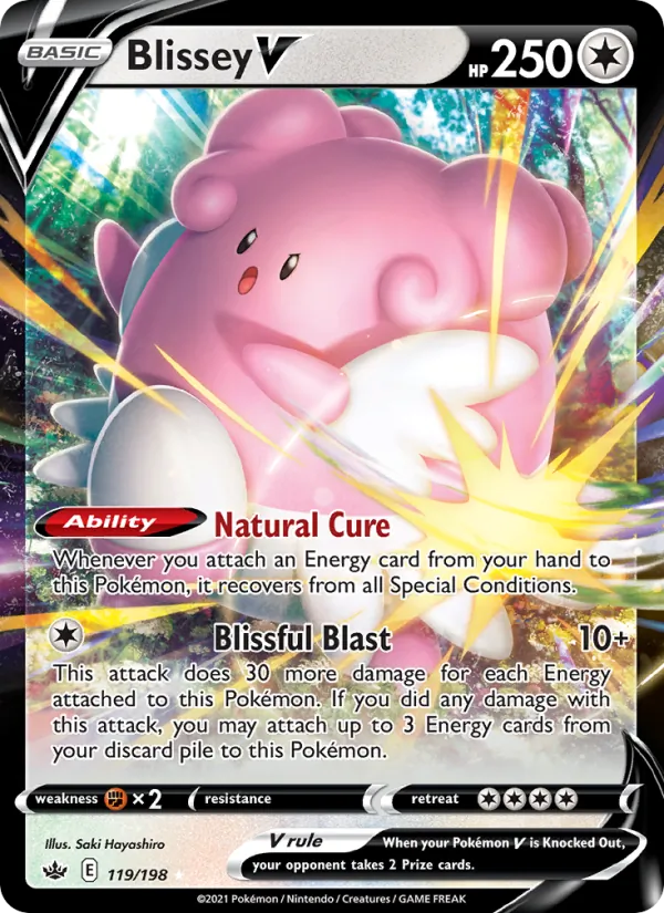 Kaart Blissey V uit Chilling Reign, nummer 119/198