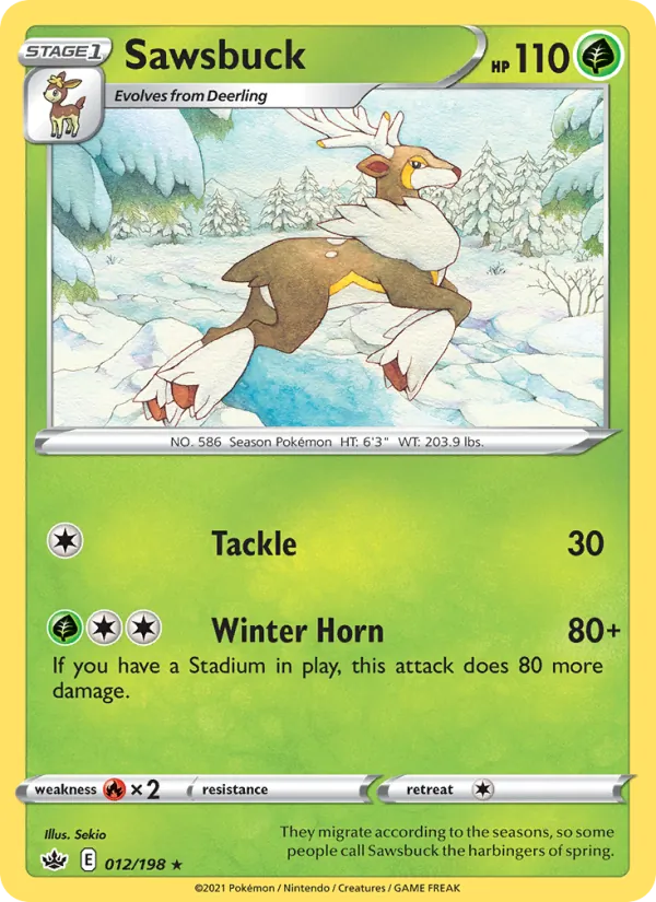 Kartu Sawsbuck dari Chilling Reign, nomor 12/198
