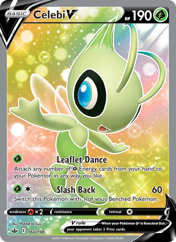 Celebi V card from Chilling Reign, number 160/198