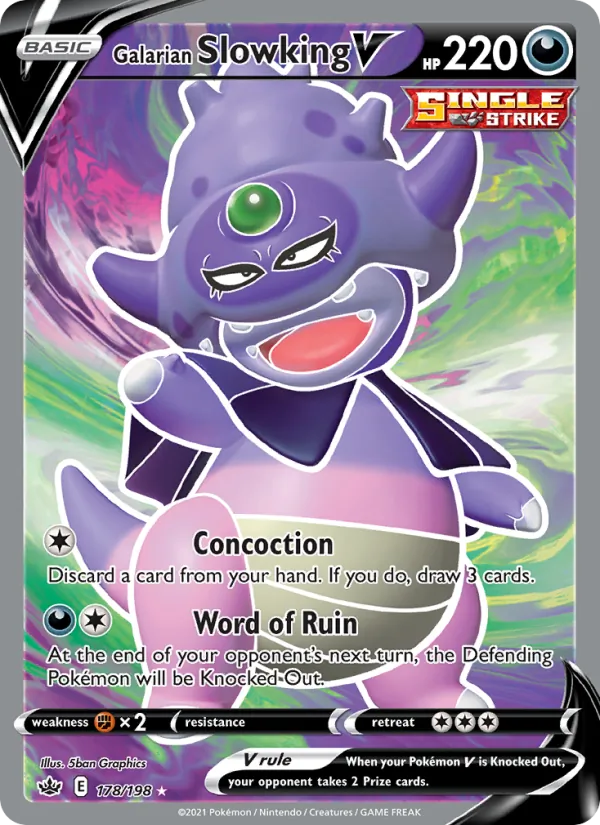 Kaart Galarian Slowking V uit Chilling Reign, nummer 178/198