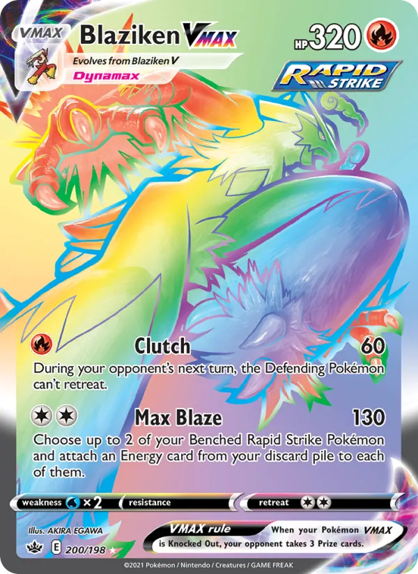 Blaziken VMAX card from Chilling Reign, number 200/198