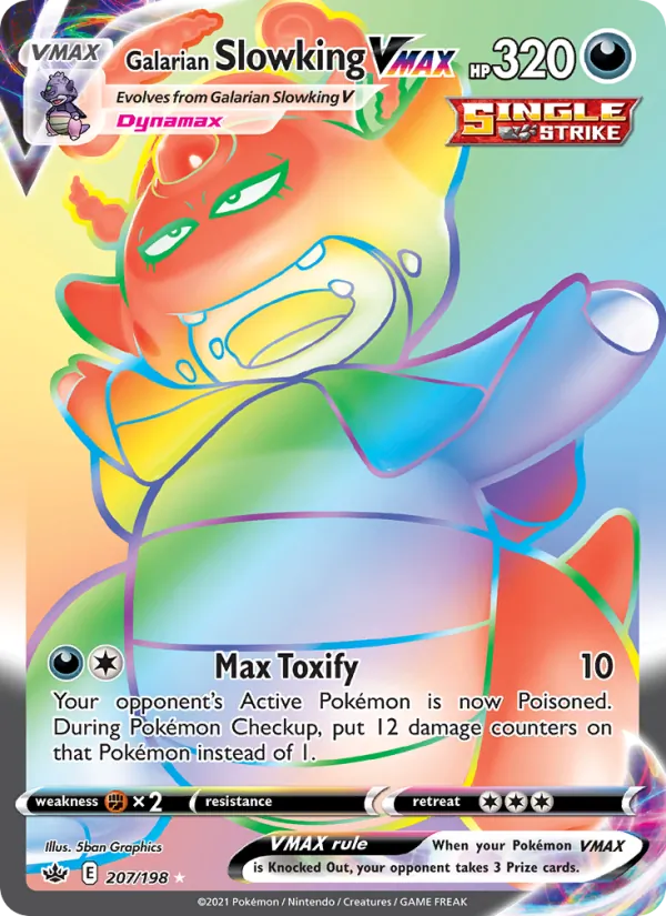 Galarian Slowking VMAX card from Chilling Reign, number 207/198
