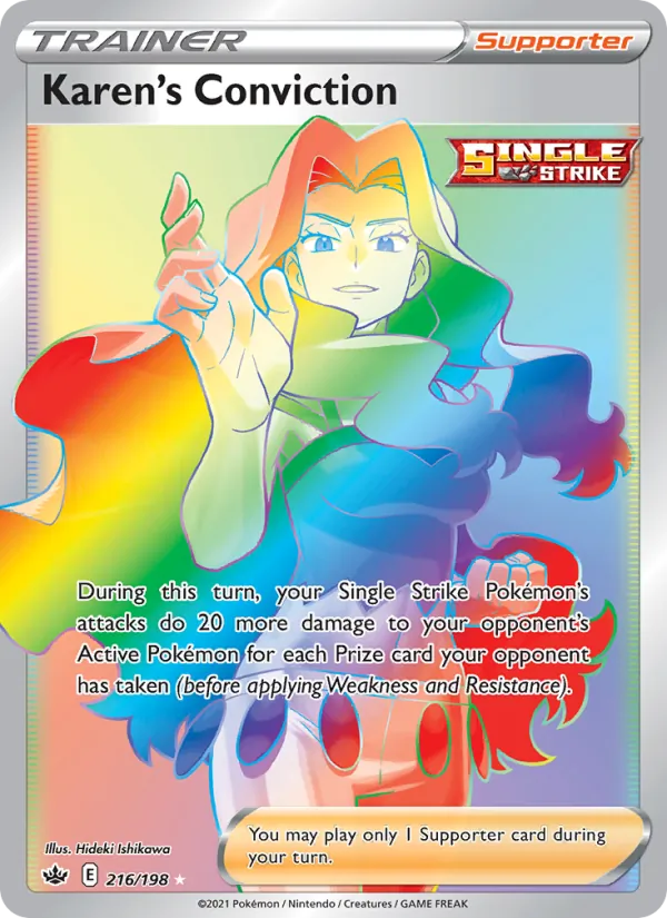 Karen's Conviction card from Chilling Reign, number 216/198