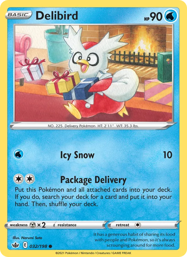 Kaart Delibird uit Chilling Reign, nummer 32/198