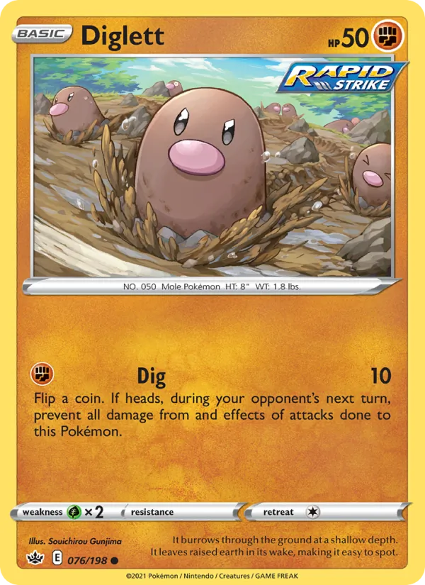 Kaart Diglett uit Chilling Reign, nummer 76/198