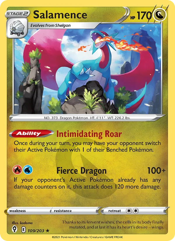 Kartu Salamence dari Evolving Skies, nomor 109/203