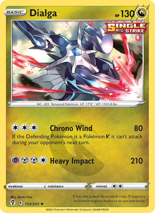 Kartu Dialga dari Evolving Skies, nomor 112/203