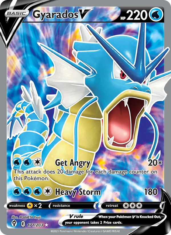Gyarados V card from Evolving Skies, number 171/203
