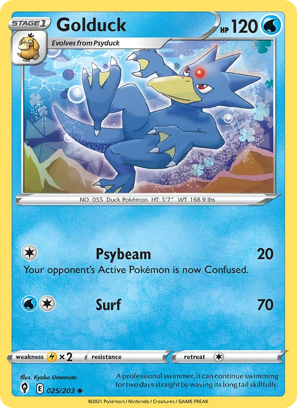 Kartu Golduck dari Evolving Skies, nomor 25/203