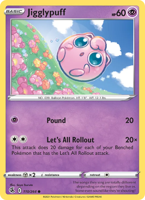 Kartu Jigglypuff dari Fusion Strike, nomor 110/264