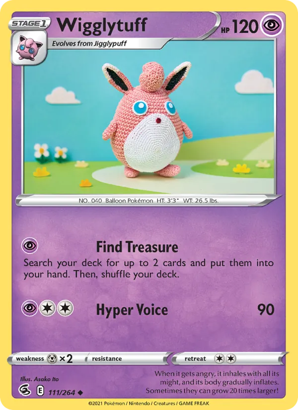 Kaart Wigglytuff uit Fusion Strike, nummer 111/264