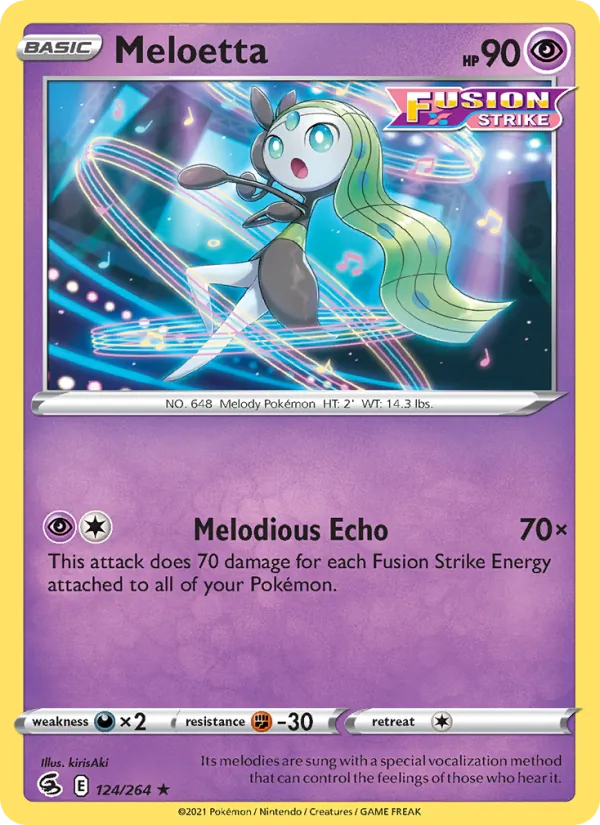 Kartu Meloetta dari Fusion Strike, nomor 124/264