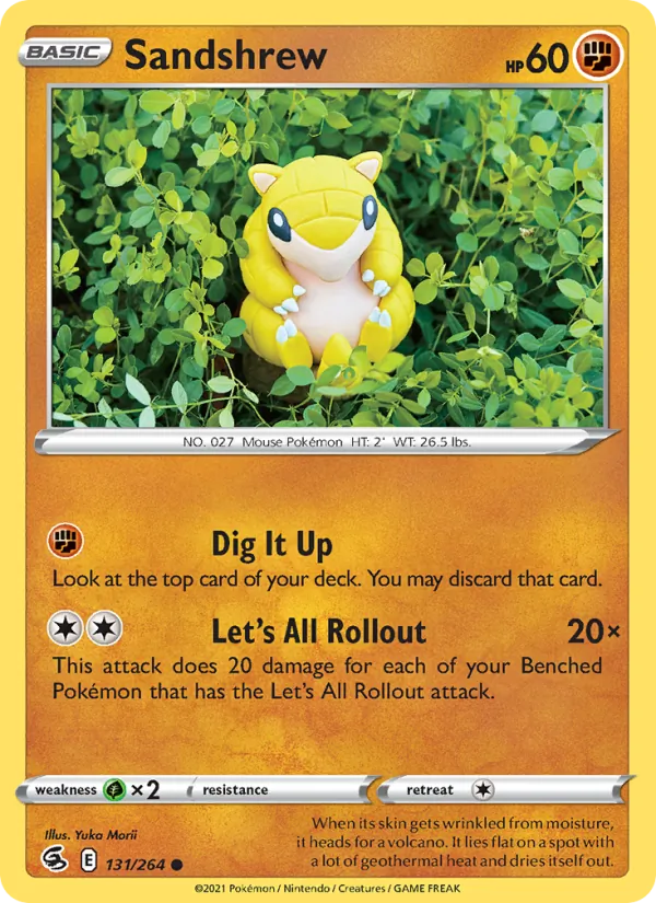 Kartu Sandshrew dari Fusion Strike, nomor 131/264