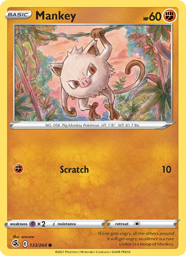 Kaart Mankey uit Fusion Strike, nummer 133/264