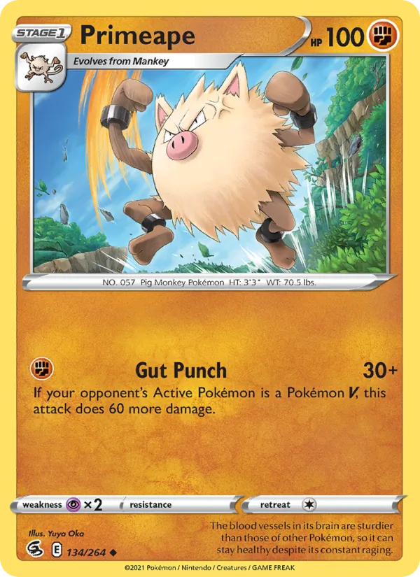Kartu Primeape dari Fusion Strike, nomor 134/264