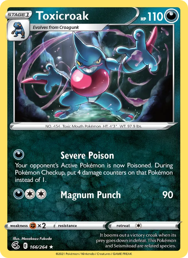 Kartu Toxicroak dari Fusion Strike, nomor 166/264
