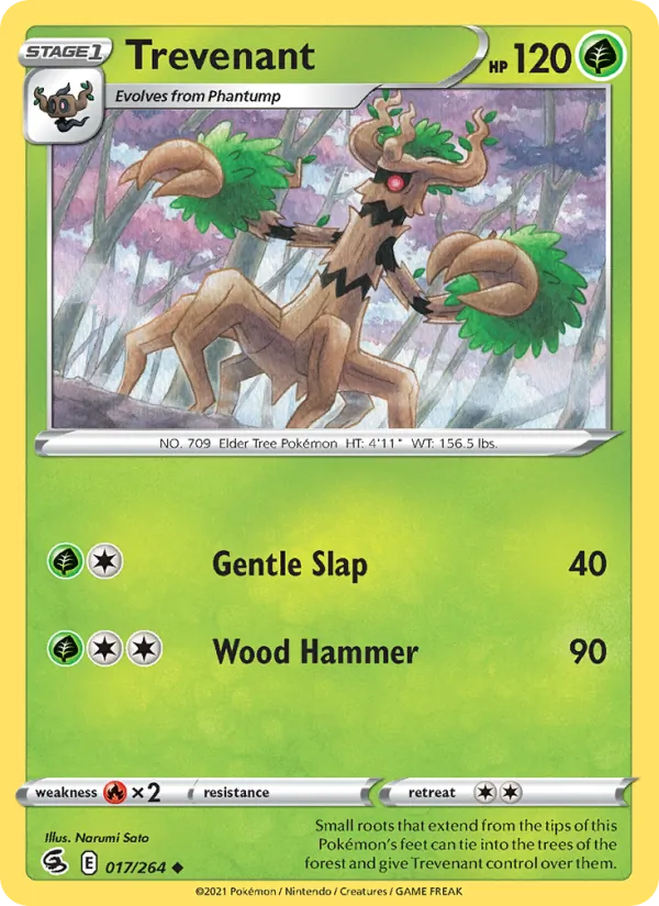 Kartu Trevenant dari Fusion Strike, nomor 17/264