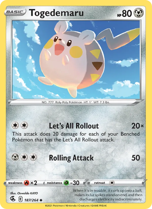 Kartu Togedemaru dari Fusion Strike, nomor 187/264