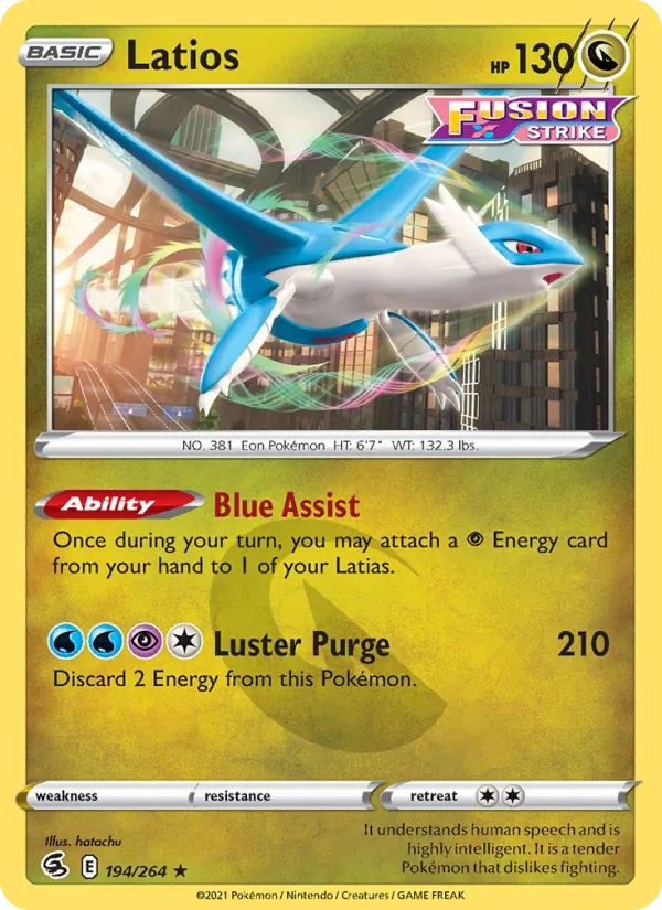 Kartu Latios dari Fusion Strike, nomor 194/264