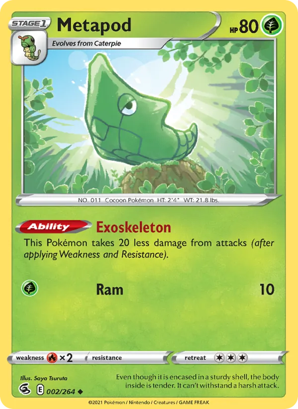 Kartu Metapod dari Fusion Strike, nomor 2/264