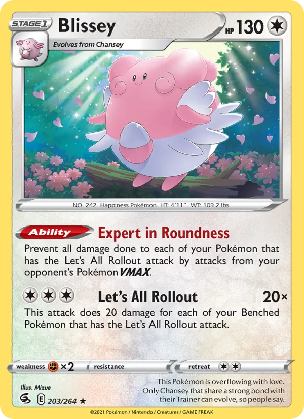 Kaart Blissey uit Fusion Strike, nummer 203/264
