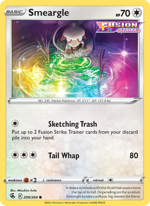 Kaart Smeargle uit Fusion Strike, nummer 209/264