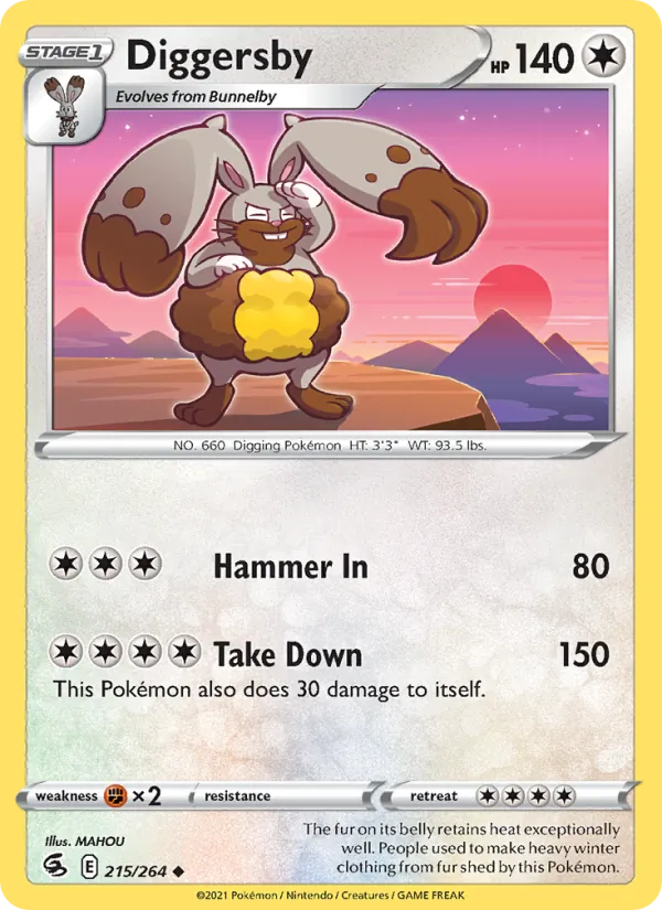 Kartu Diggersby dari Fusion Strike, nomor 215/264
