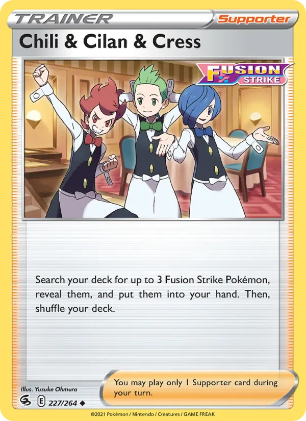 Kaart Chili & Cilan & Cress uit Fusion Strike, nummer 227/264