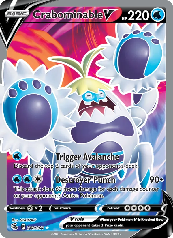 Kartu Crabominable V dari Fusion Strike, nomor 248/264