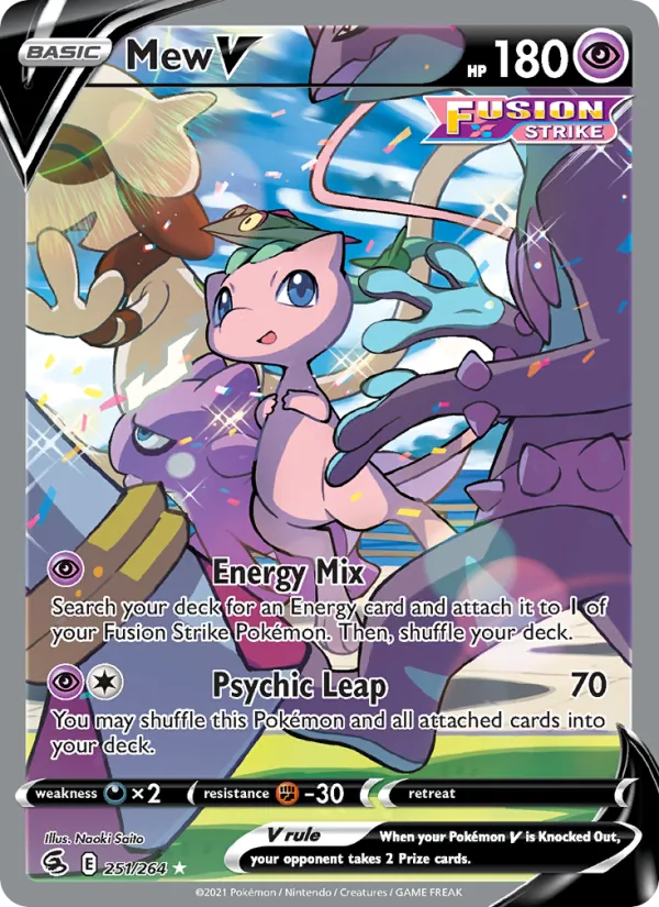 Mew V card from Fusion Strike, number 251/264
