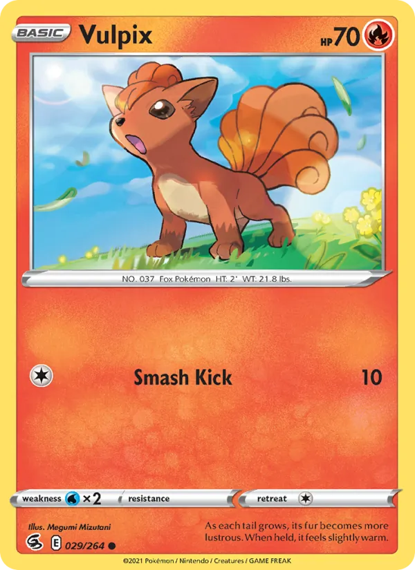 Kartu Vulpix dari Fusion Strike, nomor 29/264