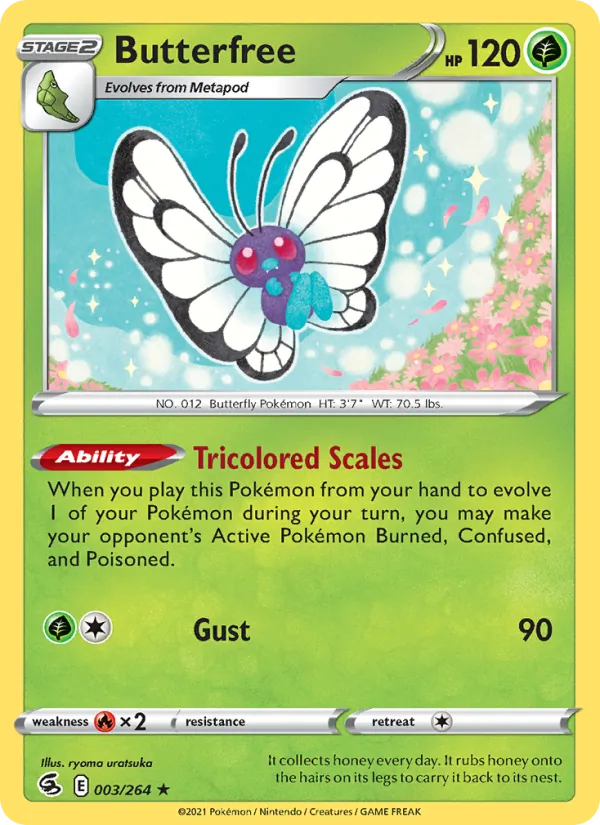 Kaart Butterfree uit Fusion Strike, nummer 3/264