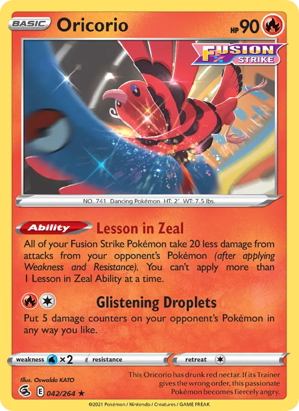 Kartu Oricorio dari Fusion Strike, nomor 42/264