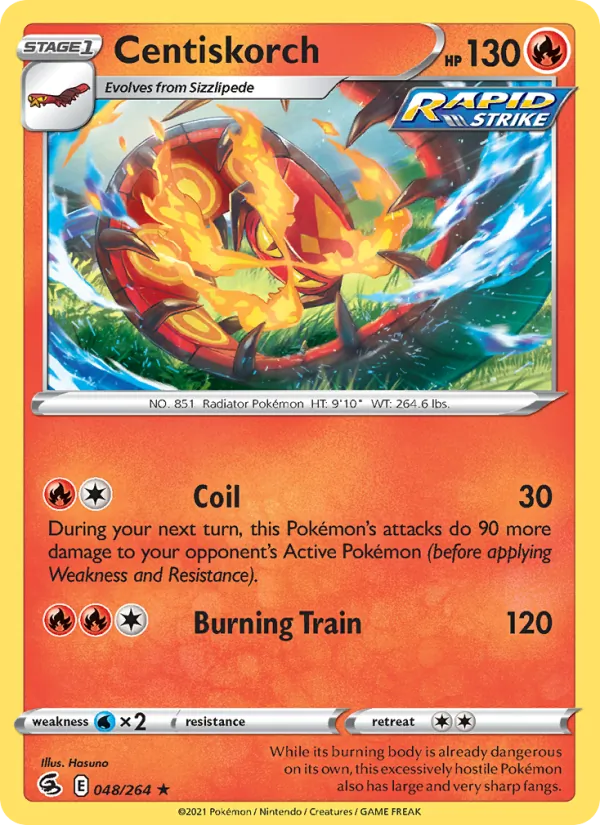 Kartu Centiskorch dari Fusion Strike, nomor 48/264