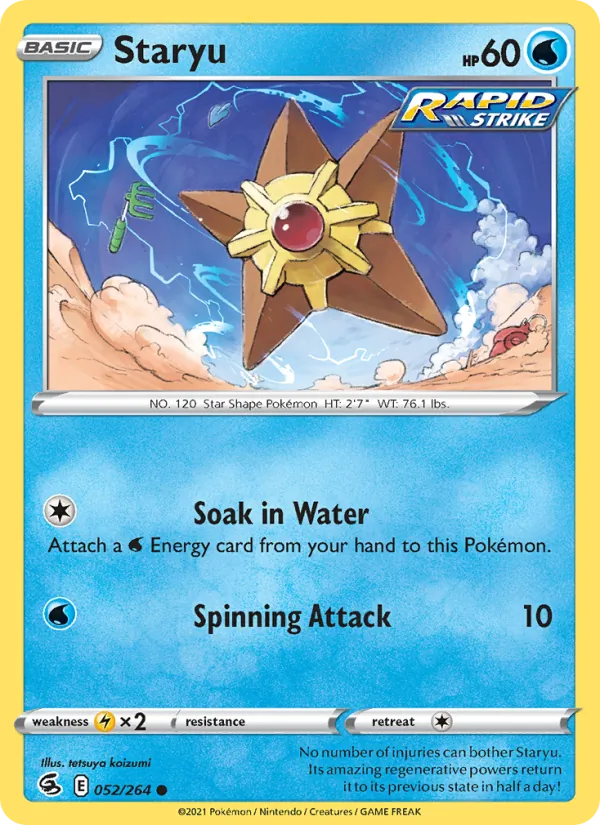 Kartu Staryu dari Fusion Strike, nomor 52/264